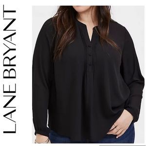 TORRID GEORGETTE PINTUCK BUTTON DOWN BLOUSE